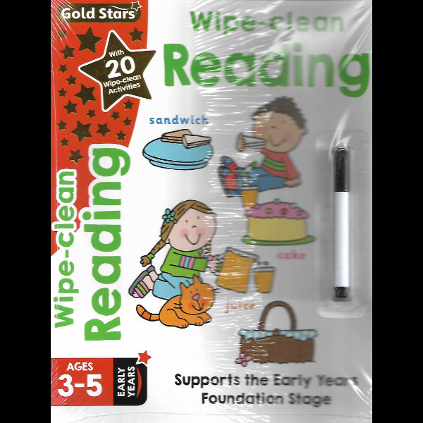 Gold stars wipe clean reading