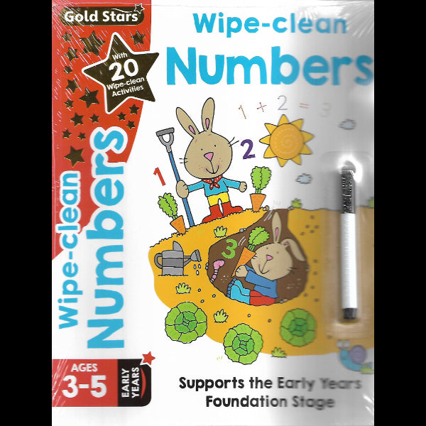 Gold stars wipe clean numbers